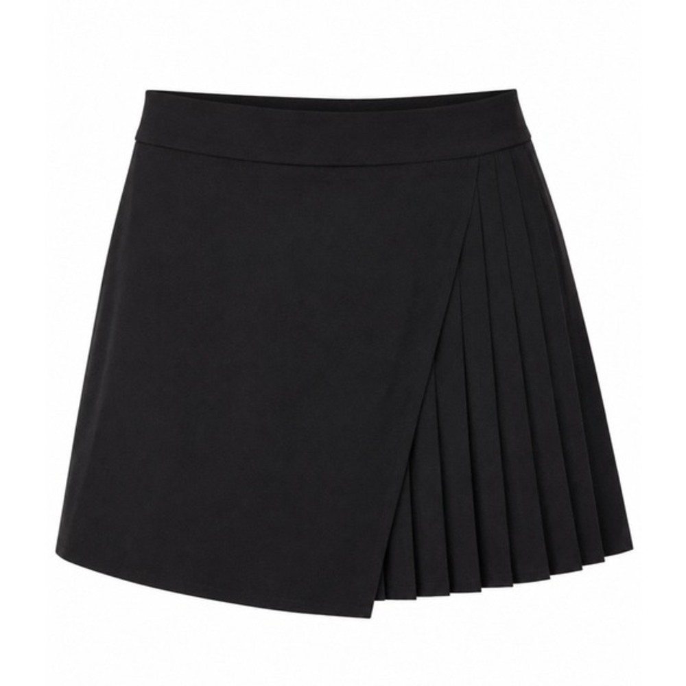 Skies Are Blue Curvy‎ Black Pleated Wrap Front Skort 1X NWT